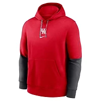 Men's Nike Red Houston Cougars 2024 Sideline Club Pullover Hoodie