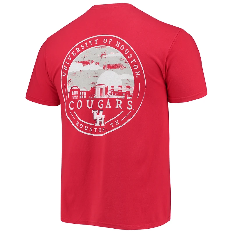 Men's Red Houston Cougars Circle Campus Scene T-Shirt
