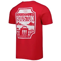 Men's Red Houston Cougars Logo Campus Icon T-Shirt