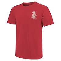 T-shirt rouge de qualité supérieure avec paysage mascotte des Cougars Houston pour hommes