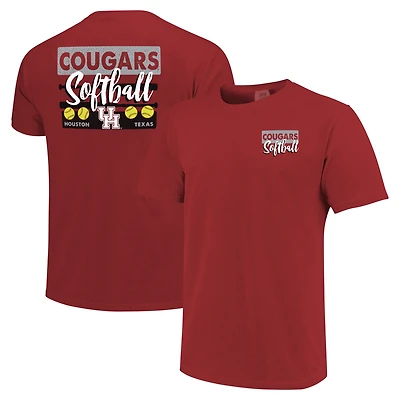 T-shirt unisexe rouge Houston Cougars Gritty Softball Bats Comfort Colors
