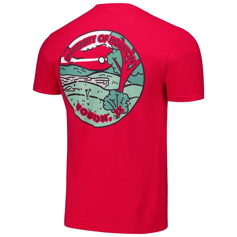 Unisex Red Houston Cougars Scenic Comfort Colors T-Shirt