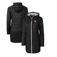 Manteau long à capuche noir Rainier Primaloft Eco pour femme de Cutter & Buck Houston Cougars