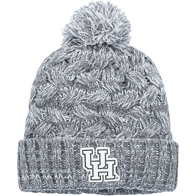 Bonnet en tricot à revers arctique des Houston Cougars pour femme Top of the World gris chiné avec pompon