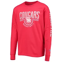 Youth Champion Red Houston Cougars Basketball Long Sleeve T-Shirt