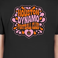 T-shirt noir à motif cœur et bulles Houston Dynamo FC New Era pour jeunes filles