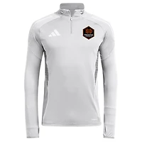 Men's adidas  Silver Houston Dynamo FC 2025 AEROREADY Quarter-Zip Long Sleeve Training Top