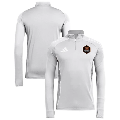 Men's adidas  Silver Houston Dynamo FC 2025 AEROREADY Quarter-Zip Long Sleeve Training Top