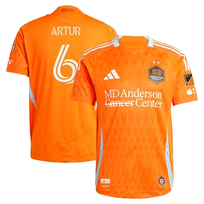Maillot de joueur authentique adidas Artur Orange Houston Dynamo FC 2025 pour homme