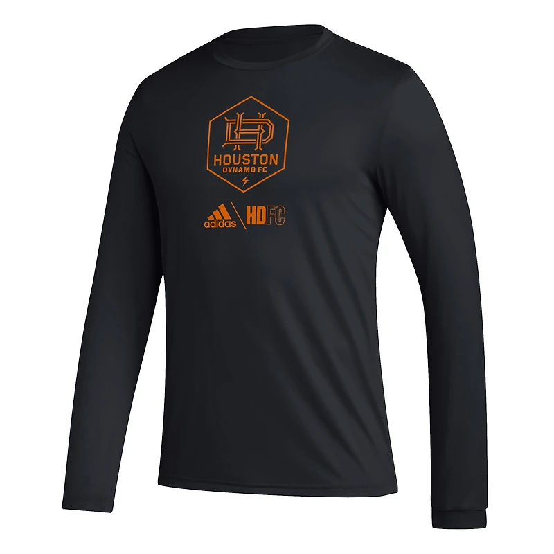 Men's adidas Black Houston Dynamo FC Icon AEROREADY Long Sleeve T-Shirt