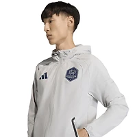 Men's adidas  Gray Houston Dynamo FC Tiro Travel Full-Zip Hooded Windbreaker