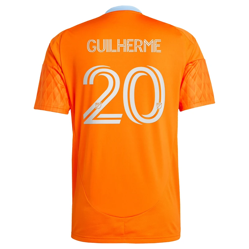 Maillot adidas pour homme Guilherme Augusto Vieira dos Santos orange Houston Dynamo FC 2025 Saison 20 Replica