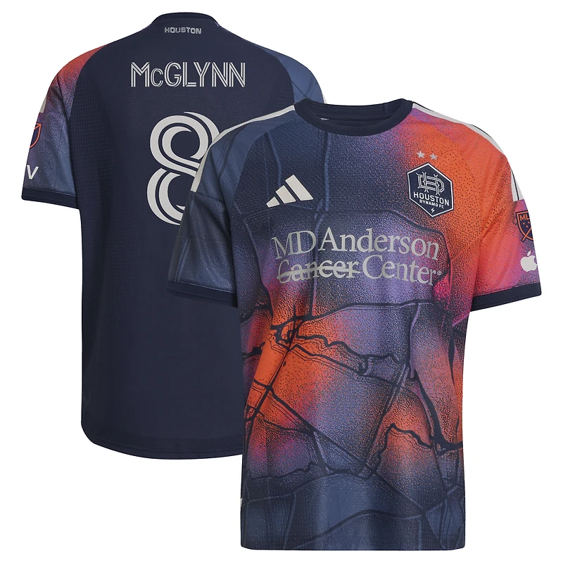 Men's adidas Jack McGlynn Blue Houston Dynamo FC 2026 Mission Control On-Field Authentic Patch Jersey