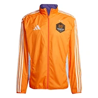 Veste réversible entièrement zippée adidas Orange/Violet Houston Dynamo FC 2025 Anthem pour homme