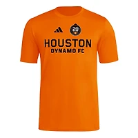 T-shirt adidas orange Houston Dynamo FC 2025 pour homme avec maillot Hook AEROREADY