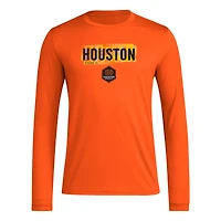 Men's adidas Orange Houston Dynamo FC Local Pop AEROREADY Long Sleeve T-Shirt