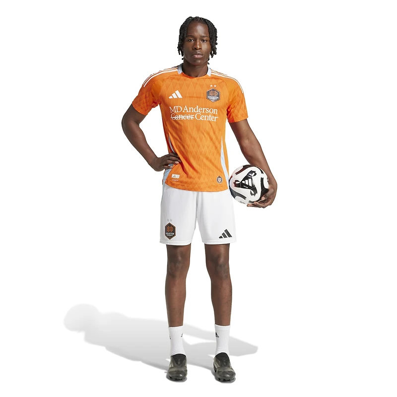 Short adidas blanc authentique Houston Dynamo FC Domicile Saison 2025 pour homme