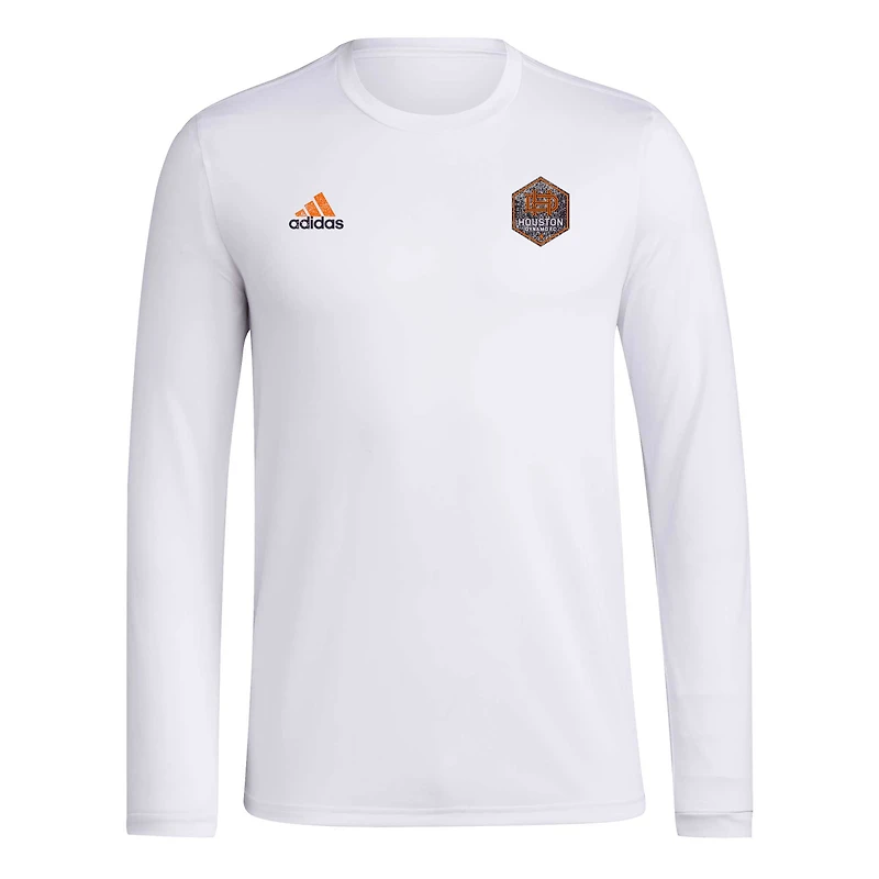 Men's adidas White Houston Dynamo FC Local Stoic Long Sleeve T-Shirt