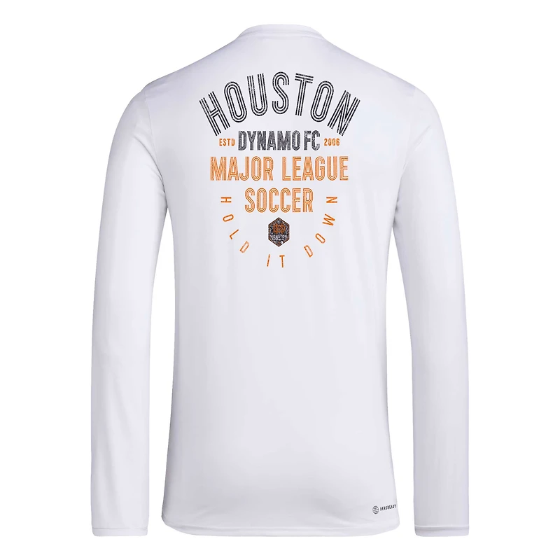 Men's adidas White Houston Dynamo FC Local Stoic Long Sleeve T-Shirt