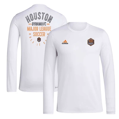 Men's adidas White Houston Dynamo FC Local Stoic Long Sleeve T-Shirt