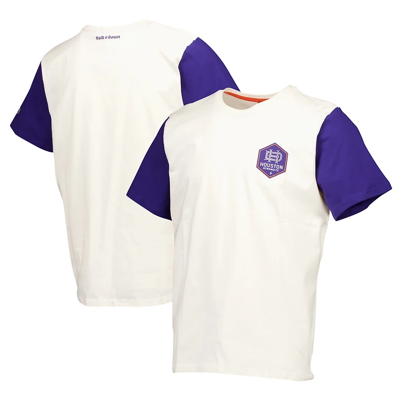 T-shirt épais à crochets Houston Dynamo FC couleur crème pour homme