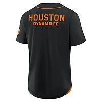 Men's Fanatics Black Houston Dynamo FC Injury Time Baseball Jersey