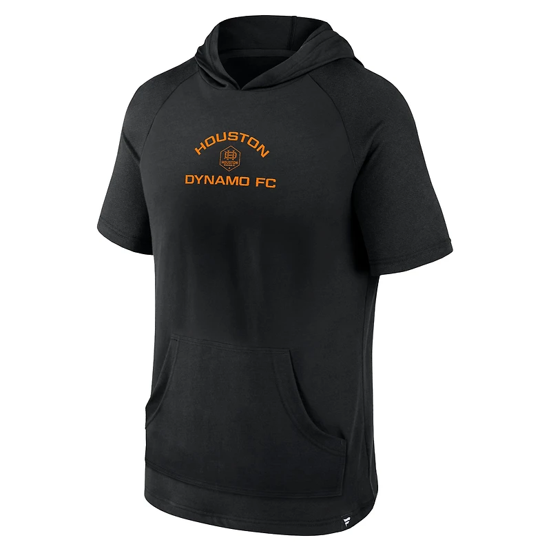 Sweat à capuche noir Houston Dynamo FC Match Raglan manches courtes de marque Fanatics pour hommes