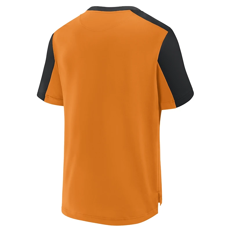 Maillot Henley orange Fanatics pour homme, attaquant du Houston Dynamo FC