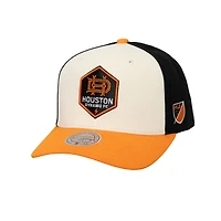 Men's Mitchell & Ness Cream Houston Dynamo FC Brushed Off Pro Crown Snapback Hat
