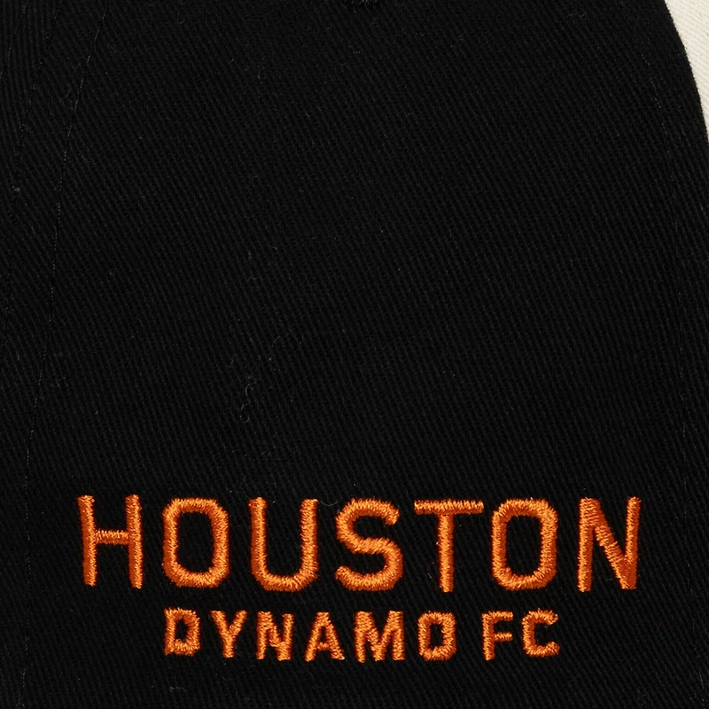 Men's Mitchell & Ness Cream Houston Dynamo FC Brushed Off Pro Crown Snapback Hat