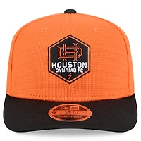 Casquette extensible à boutons-pression Houston Dynamo FC 2025 orange/noir New Era pour homme