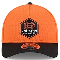 Casquette ajustable Houston Dynamo FC 2025 Orange New Era pour homme avec 9FORTY M-Crown