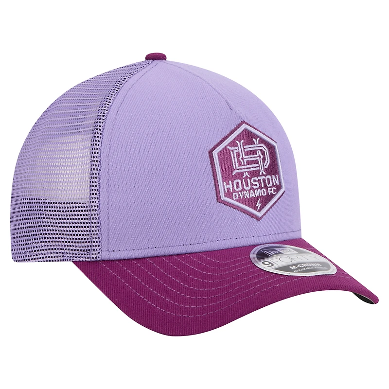 Casquette de camionneur ajustable Houston Dynamo FC 9FORTY A-Frame violette New Era pour homme