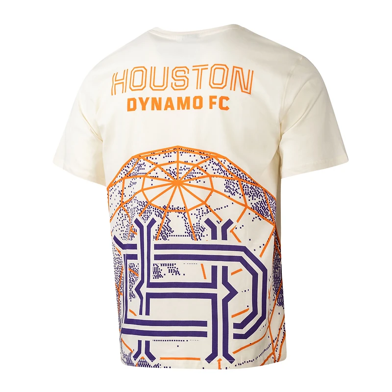 Men's Sport Design Sweden  Cream Houston Dynamo FC Jersey Hook Globe T-Shirt