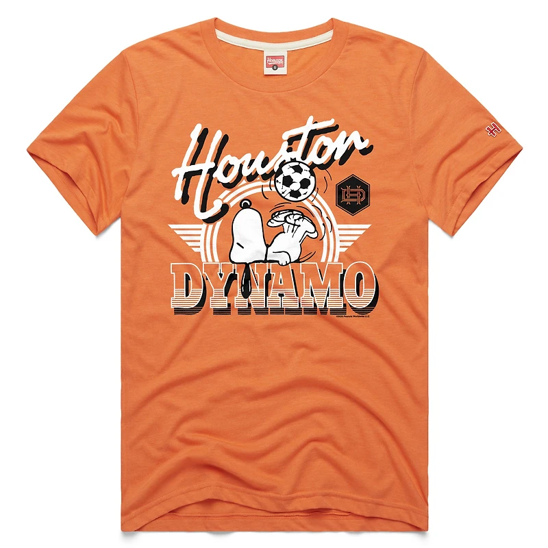 Unisex Homage Orange Houston Dynamo FC MLS x Peanuts Snoopy Graphic Tri-Blend T-Shirt