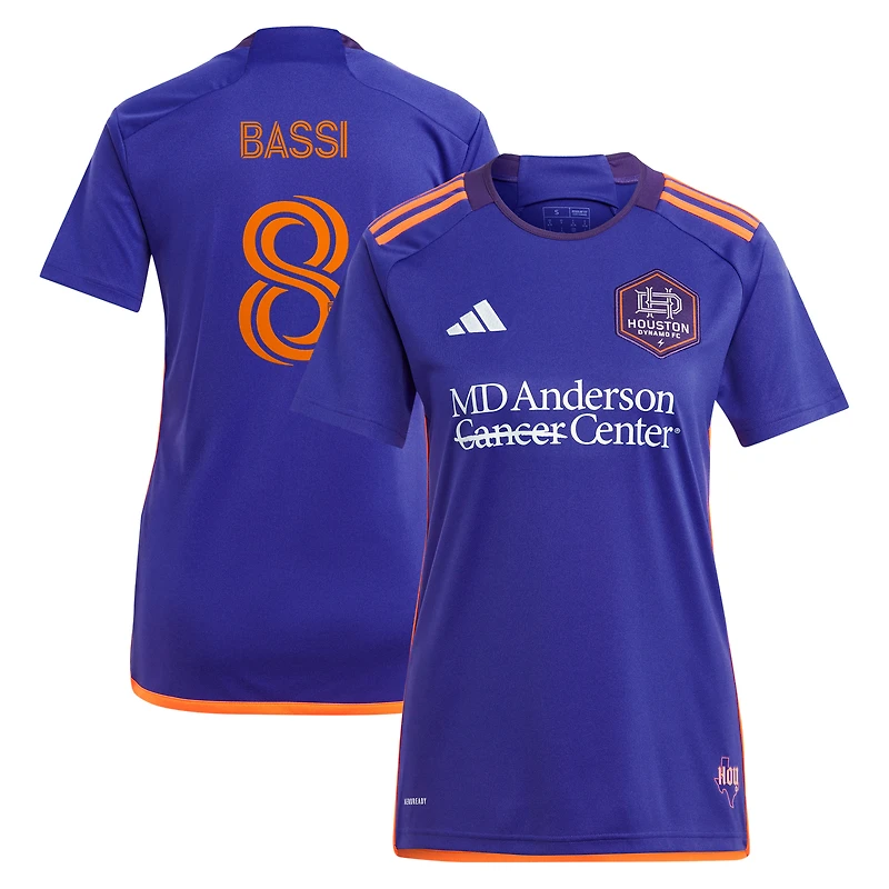 Women's adidas Amine Bassi Purple Houston Dynamo FC 2024 Still Holdin' Replica Player Jersey
