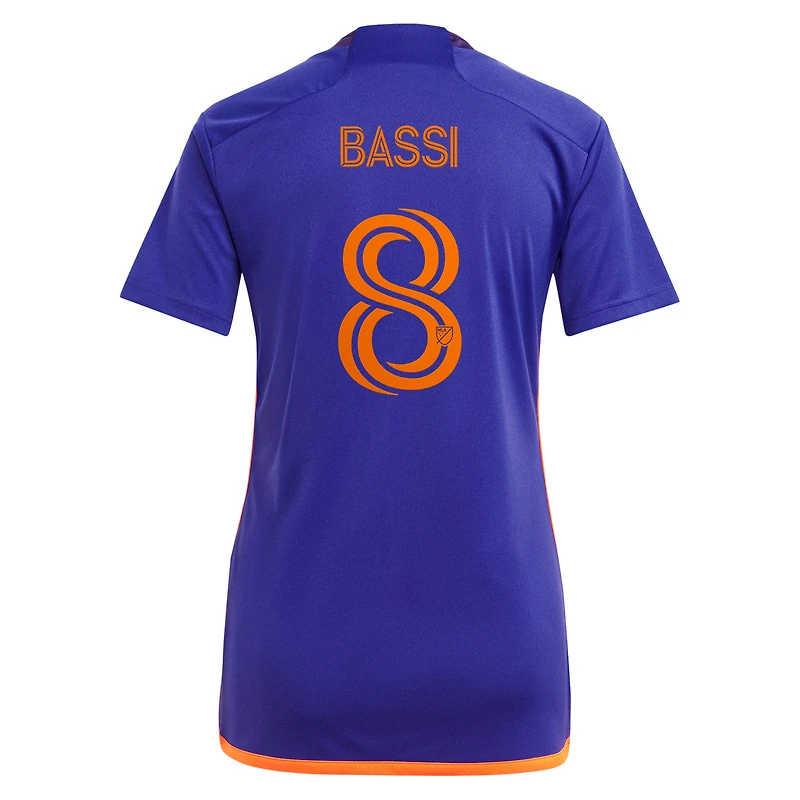 Maillot de joueur adidas Amine Bassi violet Houston Dynamo FC 2024 Still Holdin' Replica pour femme