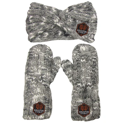 Ensemble serre-tête et mitaines gris chiné Houston Dynamo FC ZooZatz pour femme