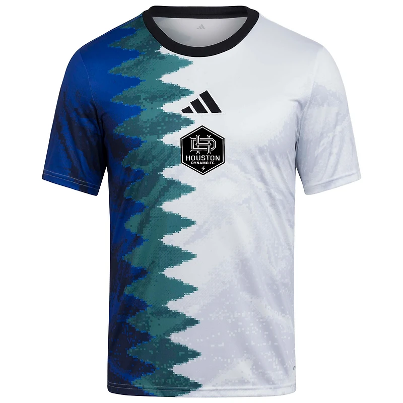Haut d'avant-match adidas blanc Houston Dynamo FC 2025 Gaming AEROREADY pour jeunes