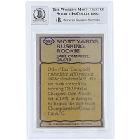 Carte Topps Record Breaker n° 331 de 1979, signée par Earl Campbell (Houston Oilers), authentifiée par Beckett Fanatics Witnessed (10 cartes).