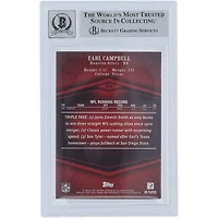 Earl Campbell Houston Oilers Autographed 2007 Topps Triple Threads #84 #/1449 Beckett Fanatics Witnessed Authenticated 10 Card