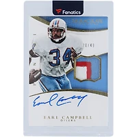 Earl Campbell Houston Oilers Autographed 2015 Panini Immaculate Tri-Color Relic #ISP-EC #20/49 Card 