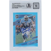 Earl Campbell Houston Oilers Autographed 2021 Panini Donruss Optic Aqua #106 #/299 Beckett Fanatics Witnessed Authenticated 10 Card with "HOF 91" Inscription
