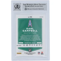 Earl Campbell Houston Oilers Autographed 2021 Panini Donruss Optic Blue #106 #/179 Beckett Fanatics Witnessed Authenticated 10 Card with "HOF 91" Inscription