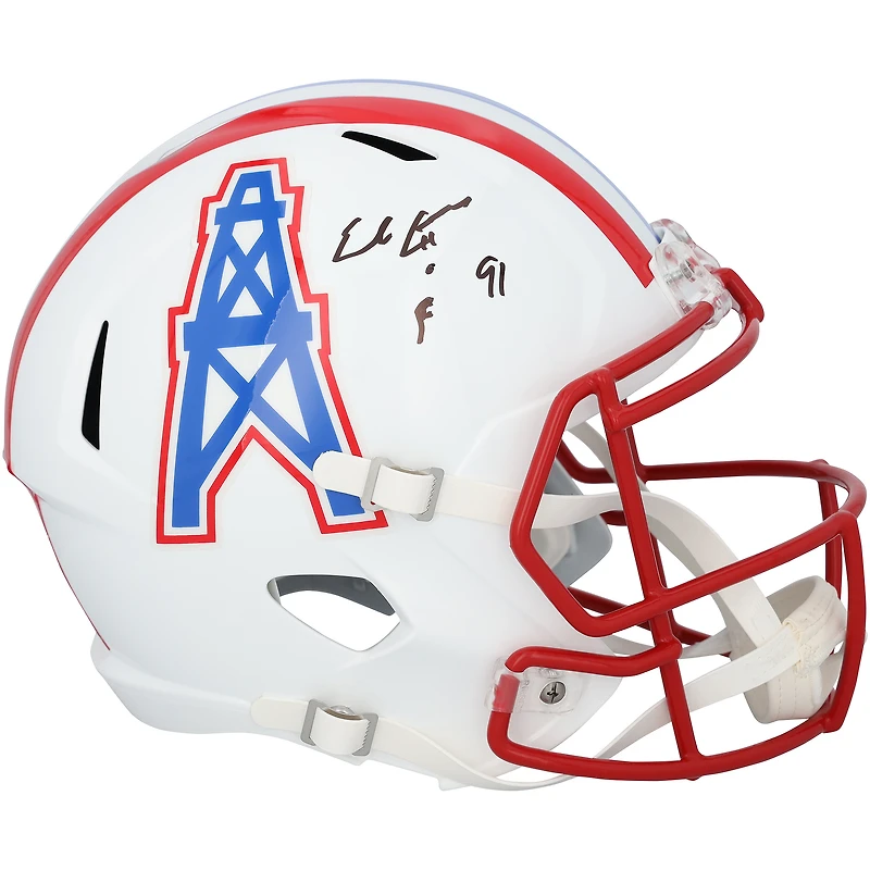 Earl Campbell Houston Oilers Autographed Riddell 1981-1998 Throwback Speed Replica Helmet with "HOF 91" Inscription