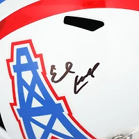 Casque réplique de vitesse rétro autographié par Earl Campbell des Houston Oilers, Riddell 1981-98