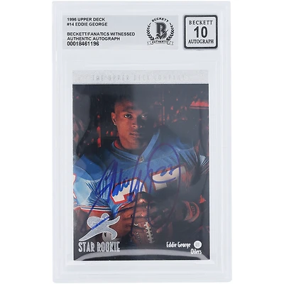 Eddie George Houston Oilers Autographed 1996 Upper Deck Star Rookie #14 Beckett Fanatics Witnessed Authenticated 10 Rookie Card