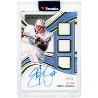 Carte autographiée Eddie George des Houston Oilers, collection Panini Immaculate 2023, Triple Game Used Relic #PC-EGO #24/99