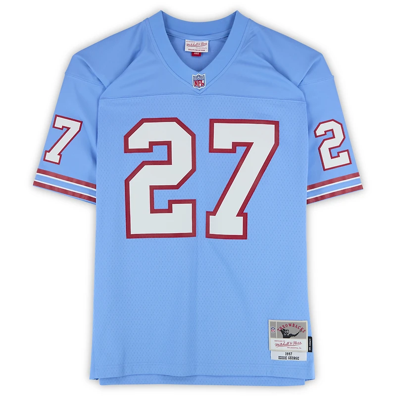 Eddie George Houston Oilers Autographed Light Blue Mitchell & Ness 1997 Legacy Jersey with "ROY 96" Inscription