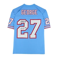 Eddie George Houston Oilers Autographed Light Blue Mitchell & Ness 1997 Legacy Jersey with "ROY 96" Inscription